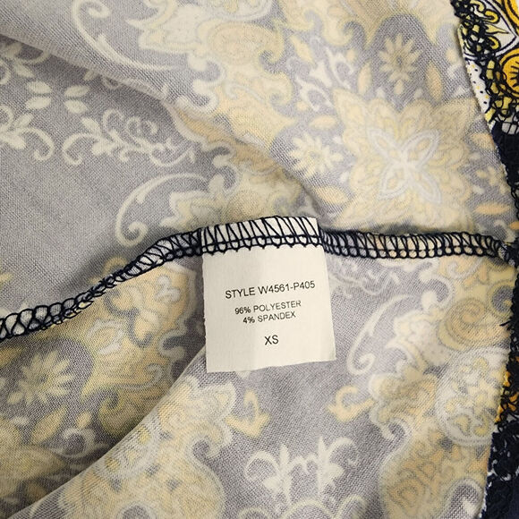 Colette Skirt Blue Yellow Medallion Print Fit Flare Pull On Women's Size‎ XS NEW - Picture 5 of 7